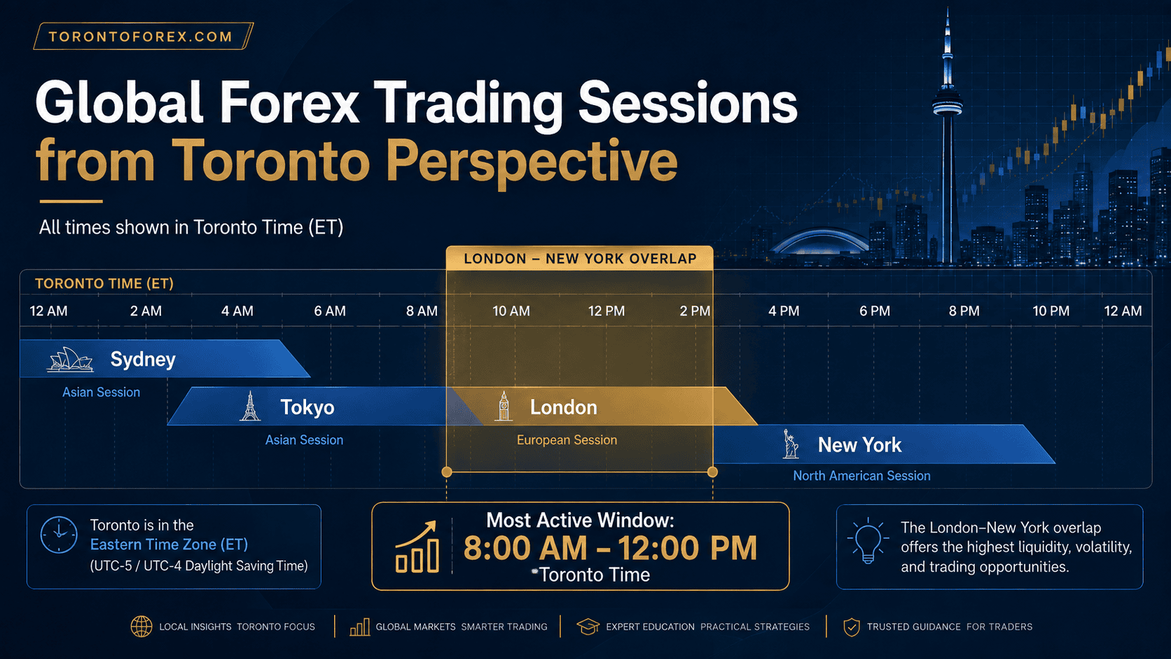 Global forex trading sessions in Toronto time