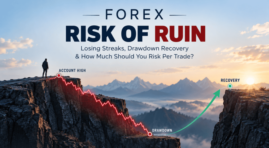 Forex Risk of Ruin Explained: Losing Streaks, Drawdown Recovery & Position Sizing